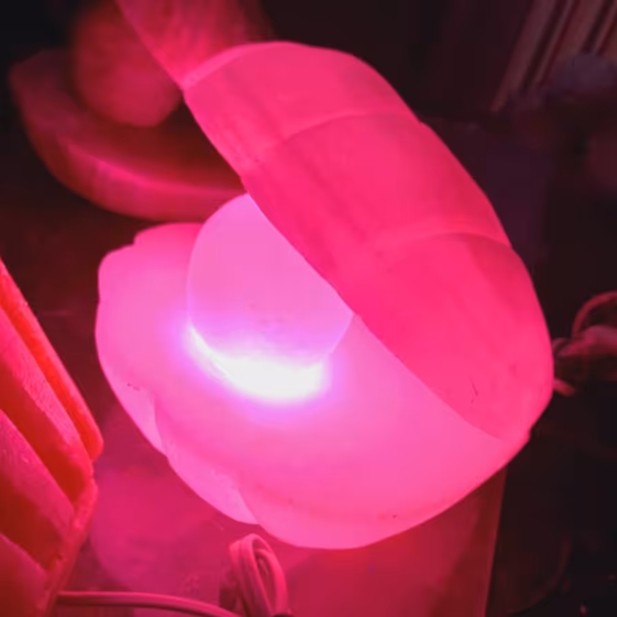 آباژور سنگ نمک شب خواب سنگ نمک مدل صدف