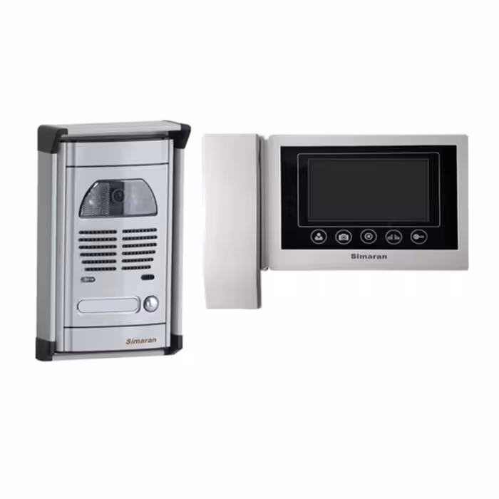 پنل دربازکن تصویری یک واحدی طرح فوژان و مانیتور 4.3 اینچ بدون حافظه سیماران