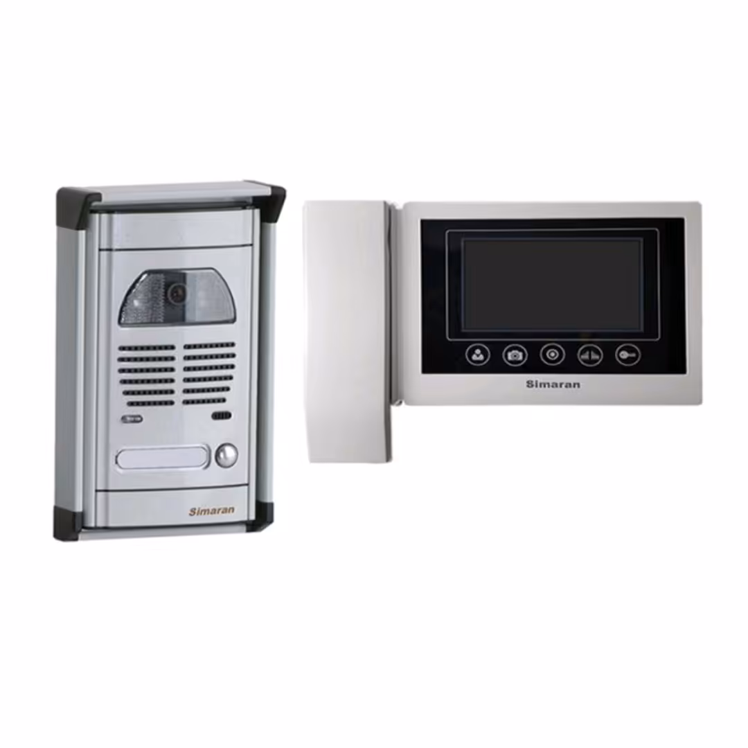 پنل دربازکن تصویری یک واحدی طرح فوژان و مانیتور 4.3 اینچ بدون حافظه سیماران