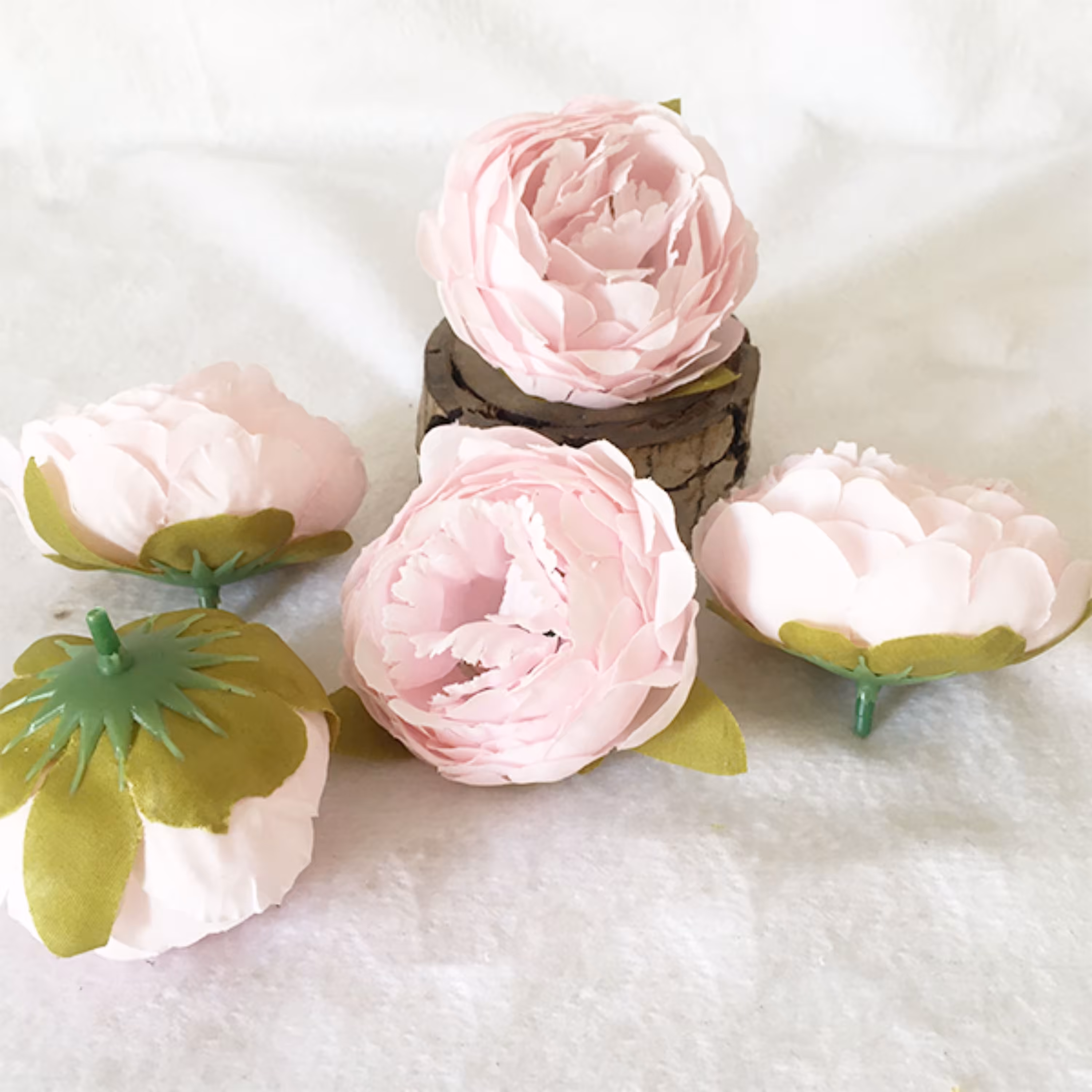 سر گل پیونی رنگ صورتی روشن بسته 4 عددی قطر 7 سانت