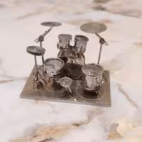 ماکت دکوری دستساز استیل رنگ ثابت مدل درام مینیاتوری بدون پایه گردان ویترینی 