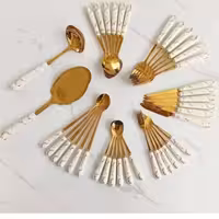 قاشق شربت طلایی ماربل A4 سرامیکی | amazonchi