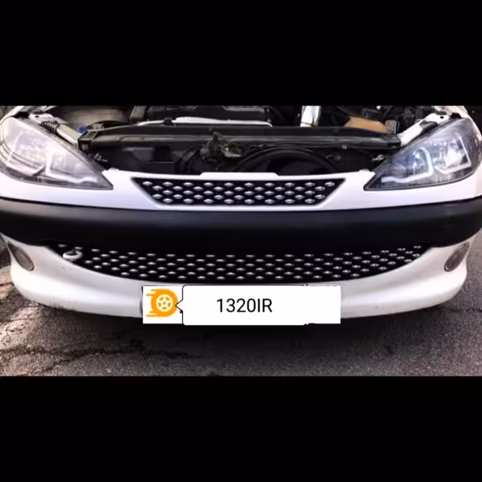 جلو پنجره طرح سورنتو پژو 206 RC (جلوپنجره توری نگین دار) آستر سفید

