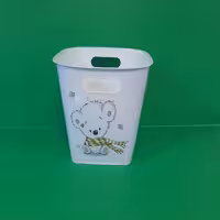 ست سطل و جا دستمال کاغذی طرح خرس شالدار