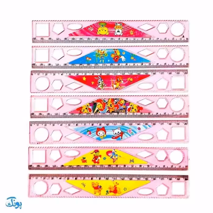 خط کش اشکال هندسی فانتزی | 20 سانتی متر

