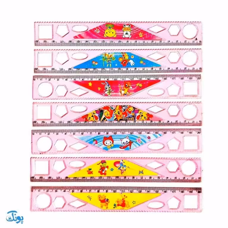 خط کش اشکال هندسی فانتزی | 20 سانتی متر