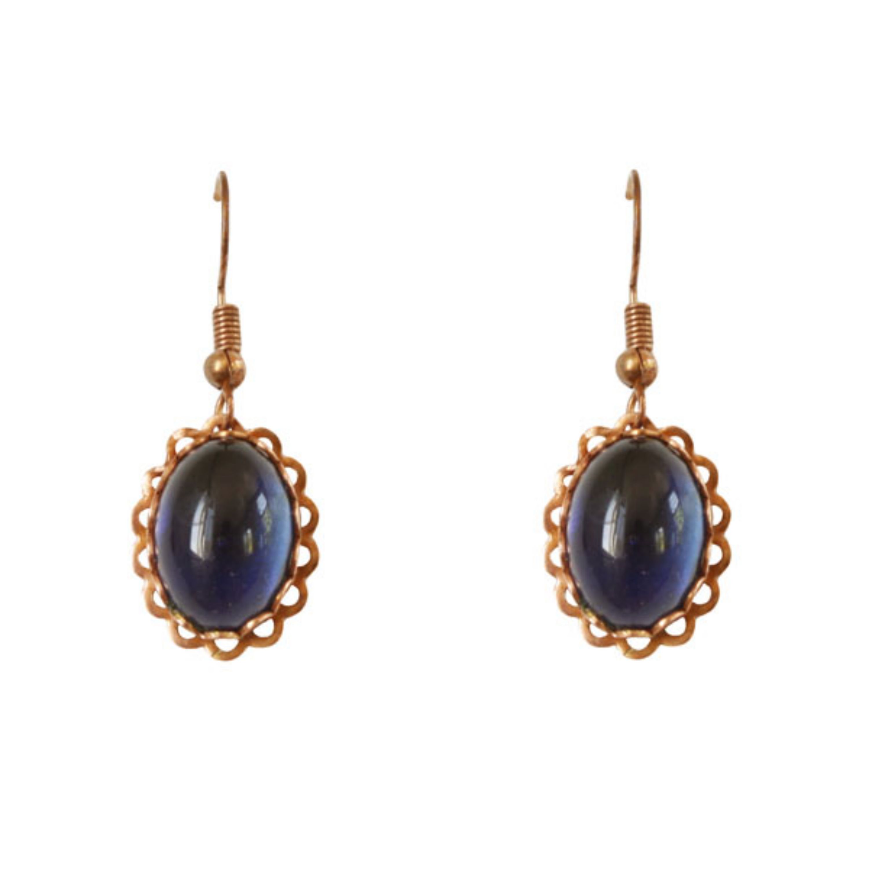 گوشواره تک نگین آبی کد JW214-5