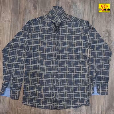 پیراهن کتان مردانه اسپرت اندامی L تا 2xl کتان دنیم سنگشور