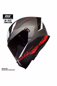 کلاه کاسکت موتورسیکلت خاکستری موتور دوتایی ام تی اس MTS