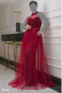 پیراهن شب زنانه پولکی مدل متکسی شب رومینا