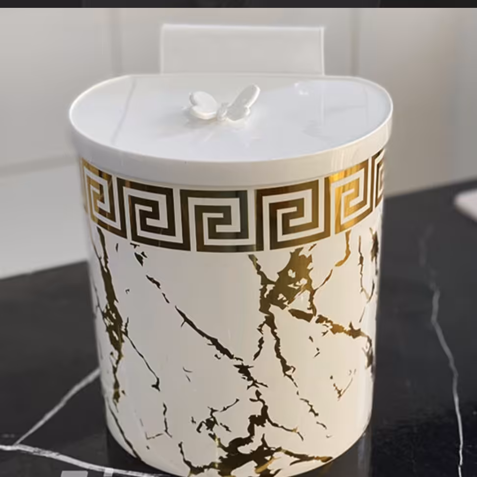 سطل زباله کابینتی رزمن  طرح ماربل سطل کابینتی رزمن در پلاسکو دهقان