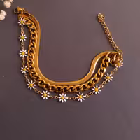 دستبند 3لاین استیل رنگ ثابت زنجیر سایز قابلیت تغییر سایز  