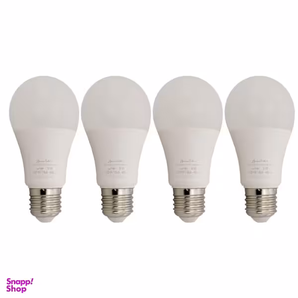 لامپ ال ای دی 9 وات نمانور مدل A60 پایه E27 بسته 4 عددی