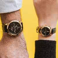 ست ساعت ELEGANCE مشکی طلایی مدل Leno