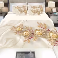 سرویس  روتختی دونفره 8تکه چاپی قابل ست با پرده با انتخاب جنس پارچه کد 868