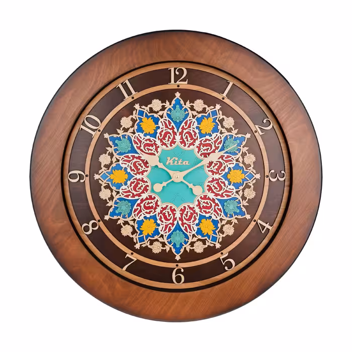 ساعت دیواری چوبی مدل کیتا رویال کد CKS 611-C60 - (قطر 60 cm)