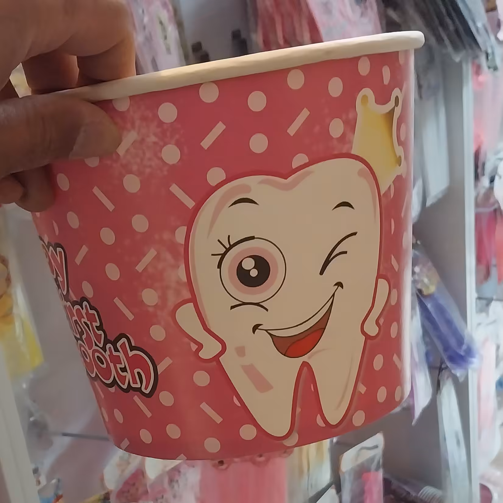 سطل تم تولد دندونی صورتی دخترانه 