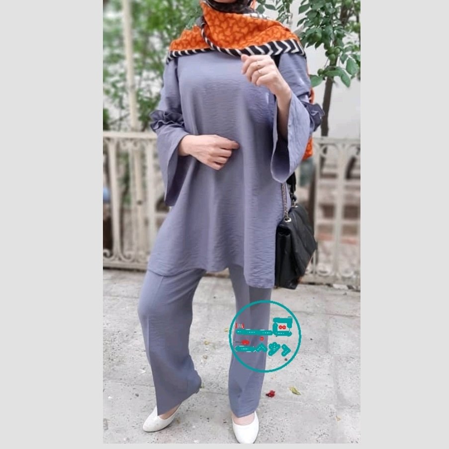 تونیک شلوار رزا رنگ طوسی سایز لارج