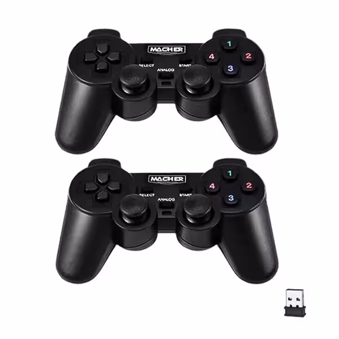 دسته بازی بی سیم دوبل شوک دار مچر مدل MR-W64