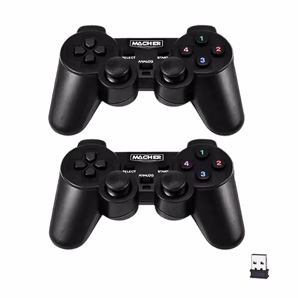 دسته بازی بی سیم دوبل شوک دار مچر مدل MR-W64