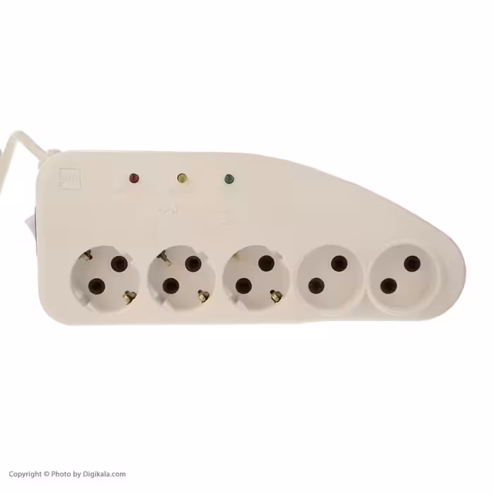 محافظ پنج راهی لوازم صوتی و تصویری با کابل  ارت دار 2.5متری استاندارد کاوه