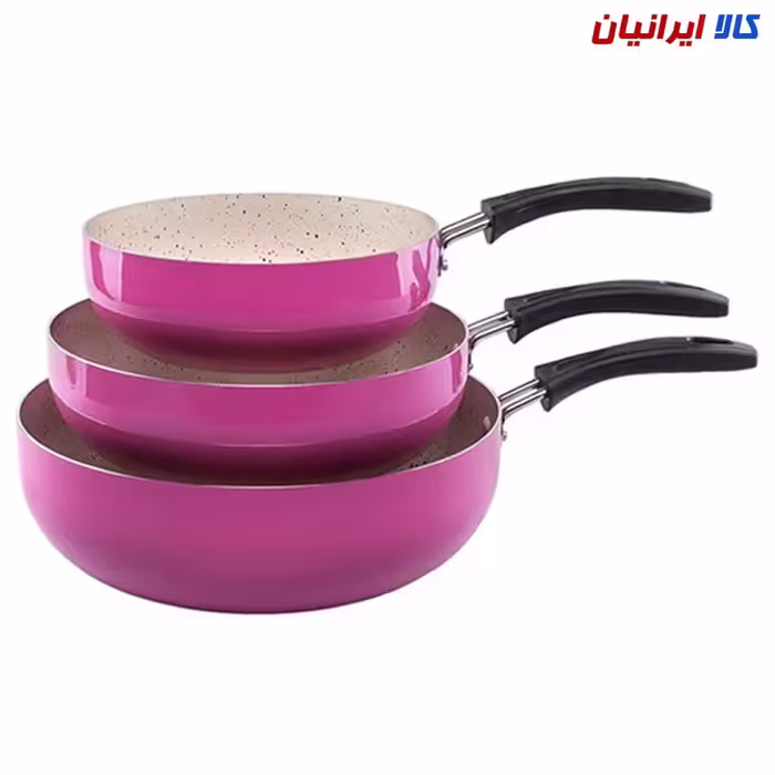 سرویس 3 عددی ماهیتابه بزرگ تک دسته گرانیتی کد M1G