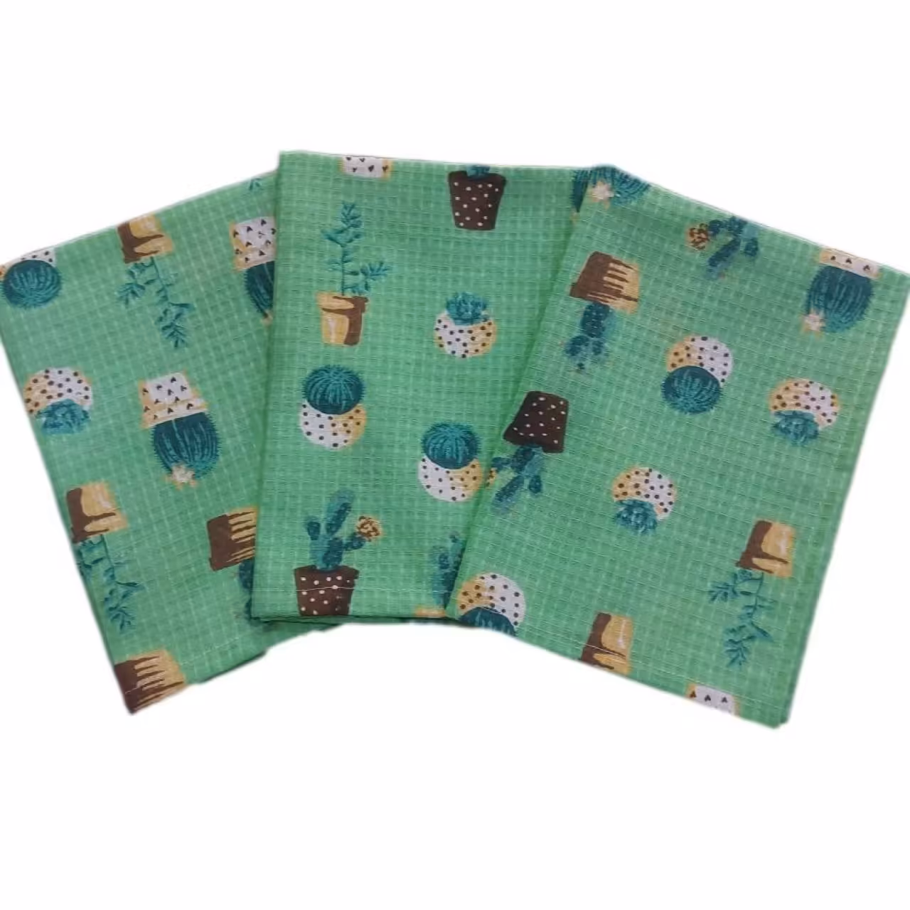 دستمال آشپزخانه طرح کاکتوس بسته سه عددی