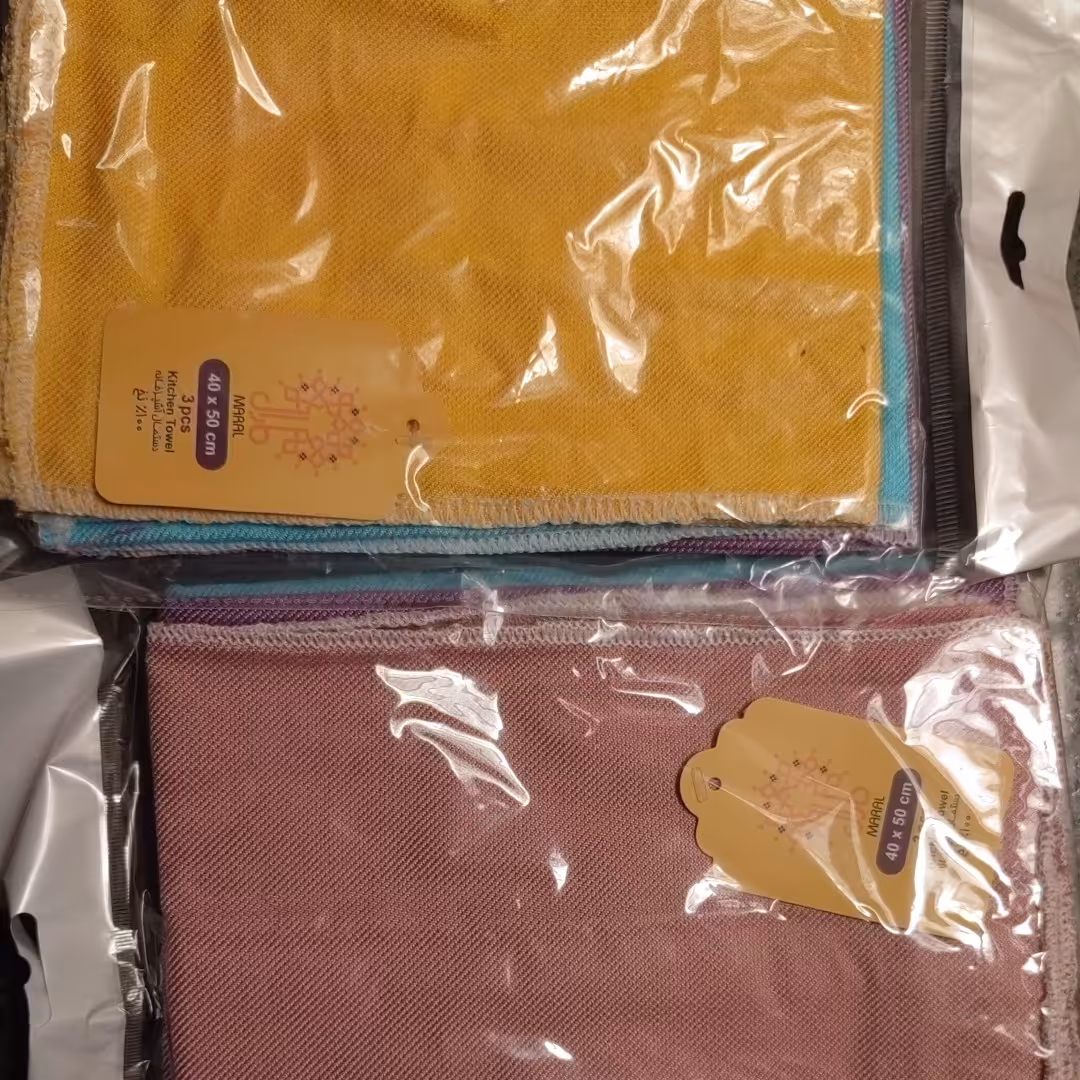 دستمال تنظیف نخی مارال بسته های سه عددی ابعاد 40 در 50