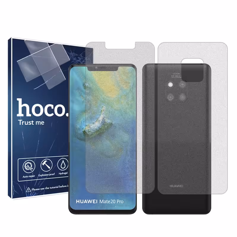 گلس صفحه نمایش و پشت گوشی هوآوی Mate 20 Pro مدل هیدروژلی مات برند هوکو کد SS