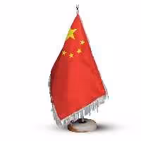 پرچم رومیزی کشور چین ریشه زرد با پایه سنگی افراتوس