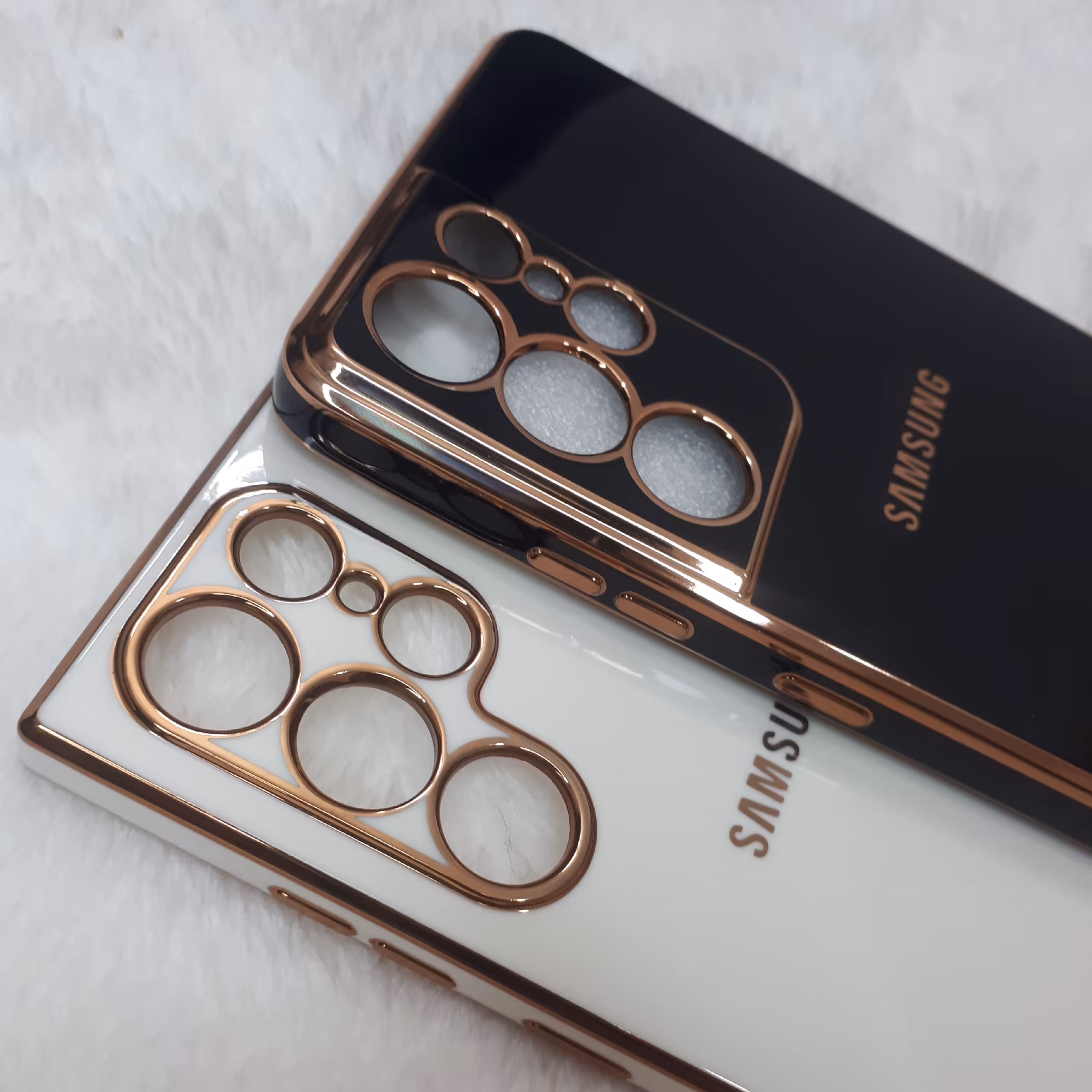 قاب مای کیس براق دور طلایی سامسونگsamsung  s22 ultra 