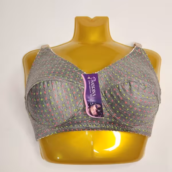 سوتین کاملا نخی،طرح دار،لایه داخل نخی،مدل تیشرتی،تک رنگ،کد s0005