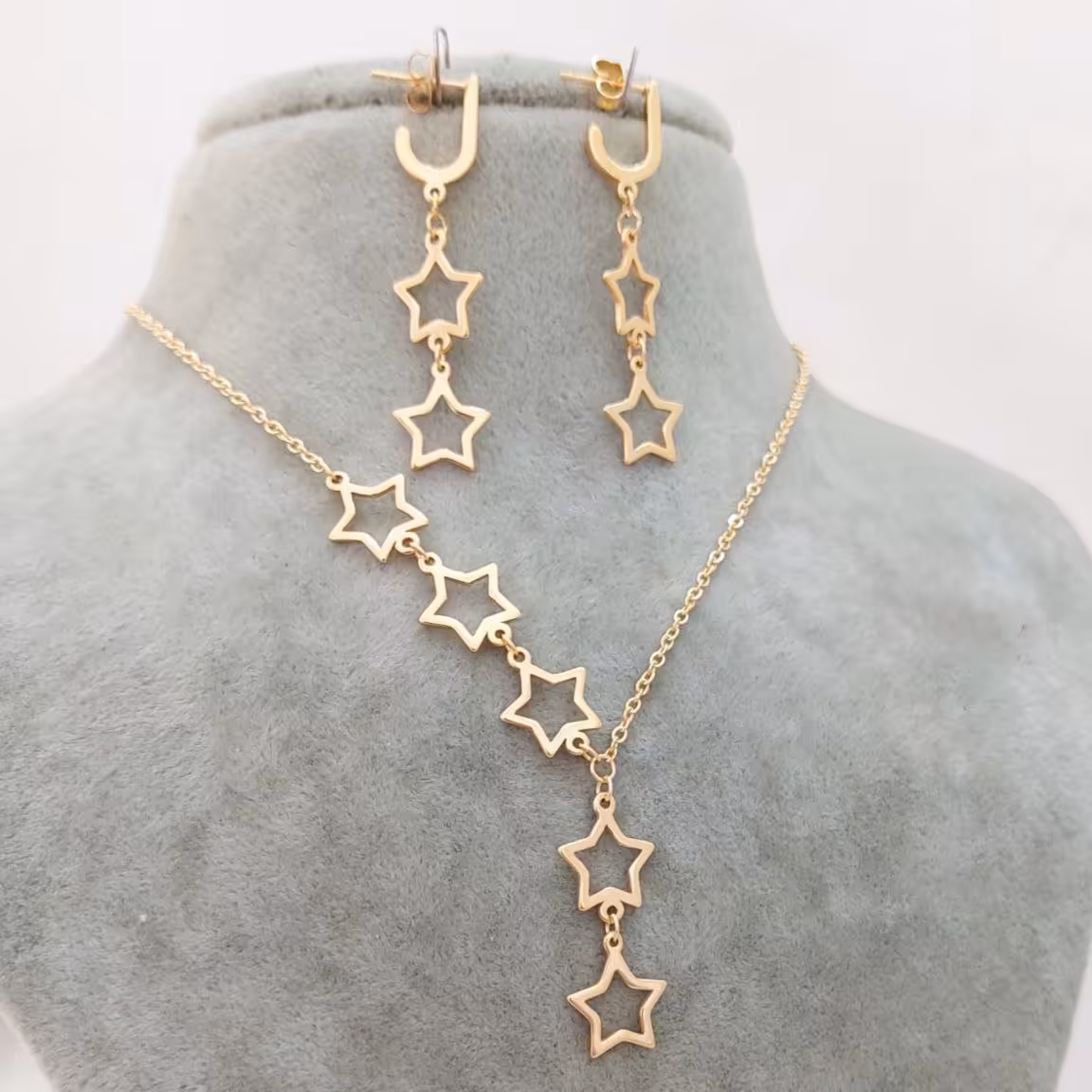 نیم ست استیل با بالا ترین عیار رنگ ثابت بدل دلبر اکسسوری