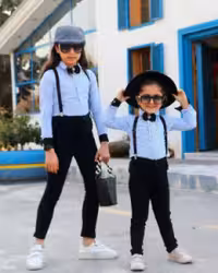 لباس مجلسی ست خواهر برادری به همراه ساسبندو پاپیون