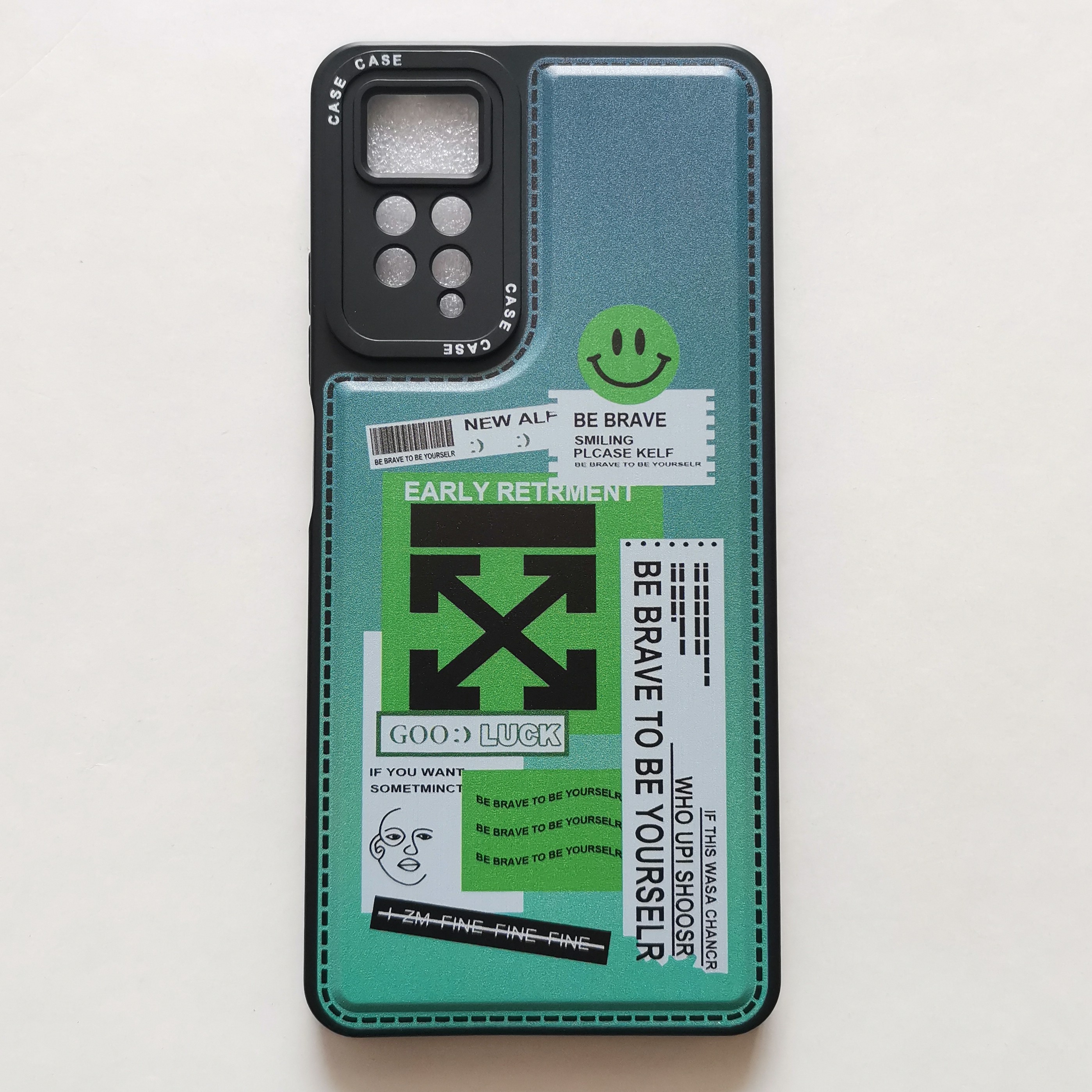 قاب طرحدار ژله ای محکم off white گوشی شیائومی Redmi note 11 pro