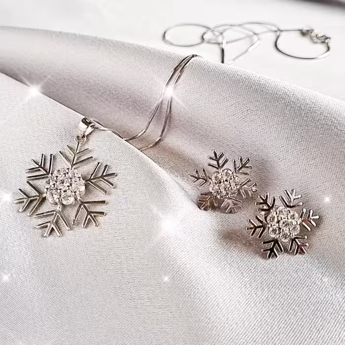 نیم ست نقره زنانه تایلندی همراه زنجیر کد 22