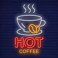 تابلو نئون فلکسی کافه نئون فلکسی قهوه داغ