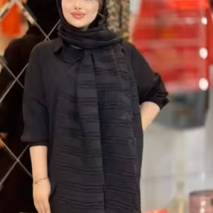 شال نخی پلیسه مشکی
