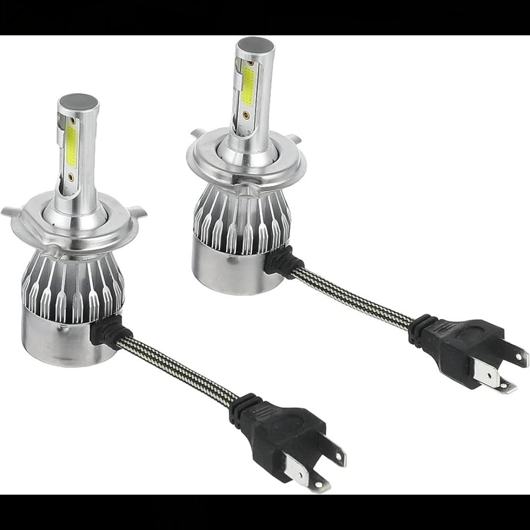 هدلایت پایه H4  h4دو کنتاک  سه فیش بسته دو عددی رنگ سفید  