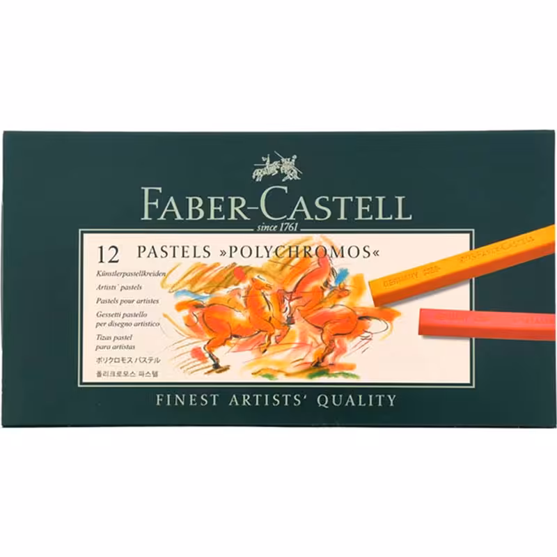خرید پاستل گچی 12 رنگ فابر کاستل سری پلی کروم جعبه مقوایی کد 23128512