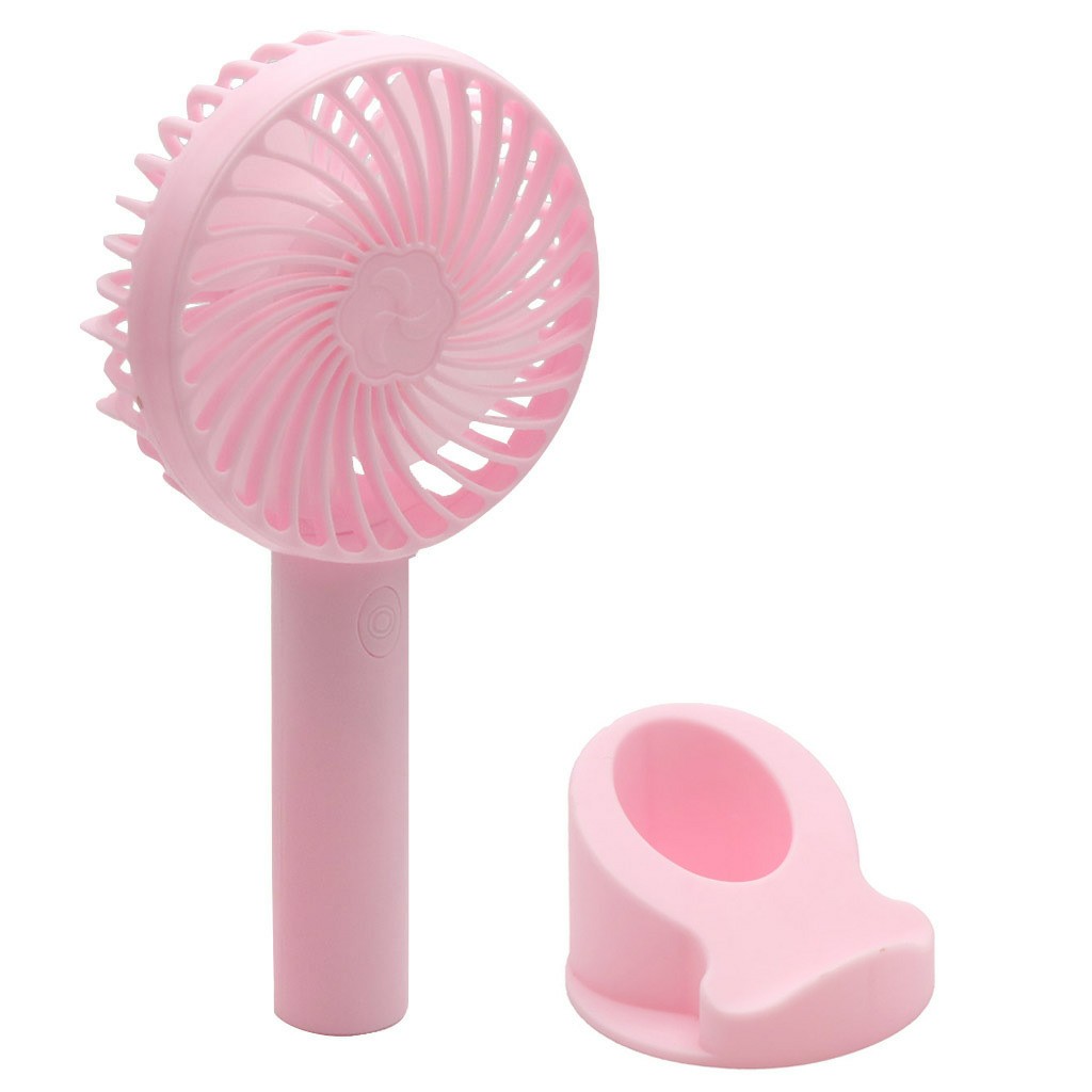 پنکه دستی شارژی 7w مدل JD-N10 وزن 138g رنگ صورتی دارای 3 حالت مجهز به پایه و هولدر گوشی