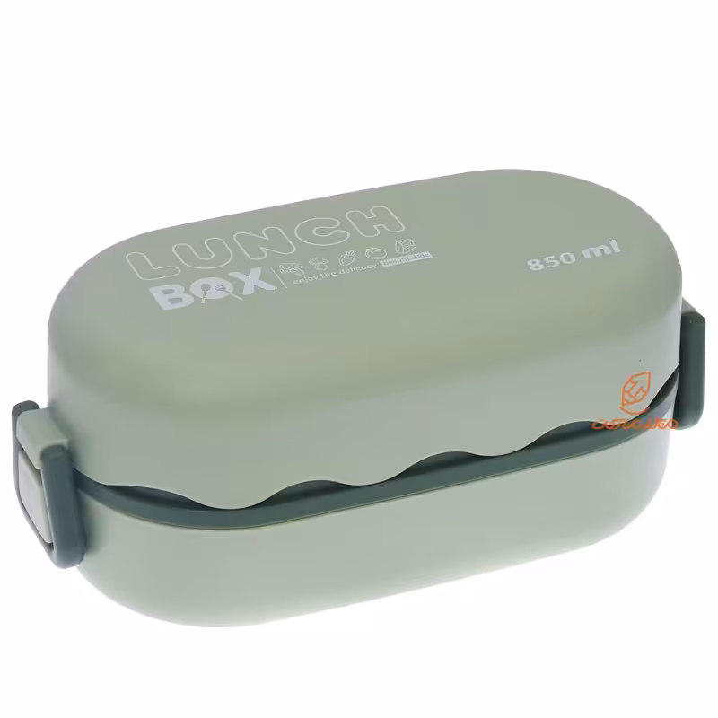 ظرف غذا بیضی دو طبقه سبز