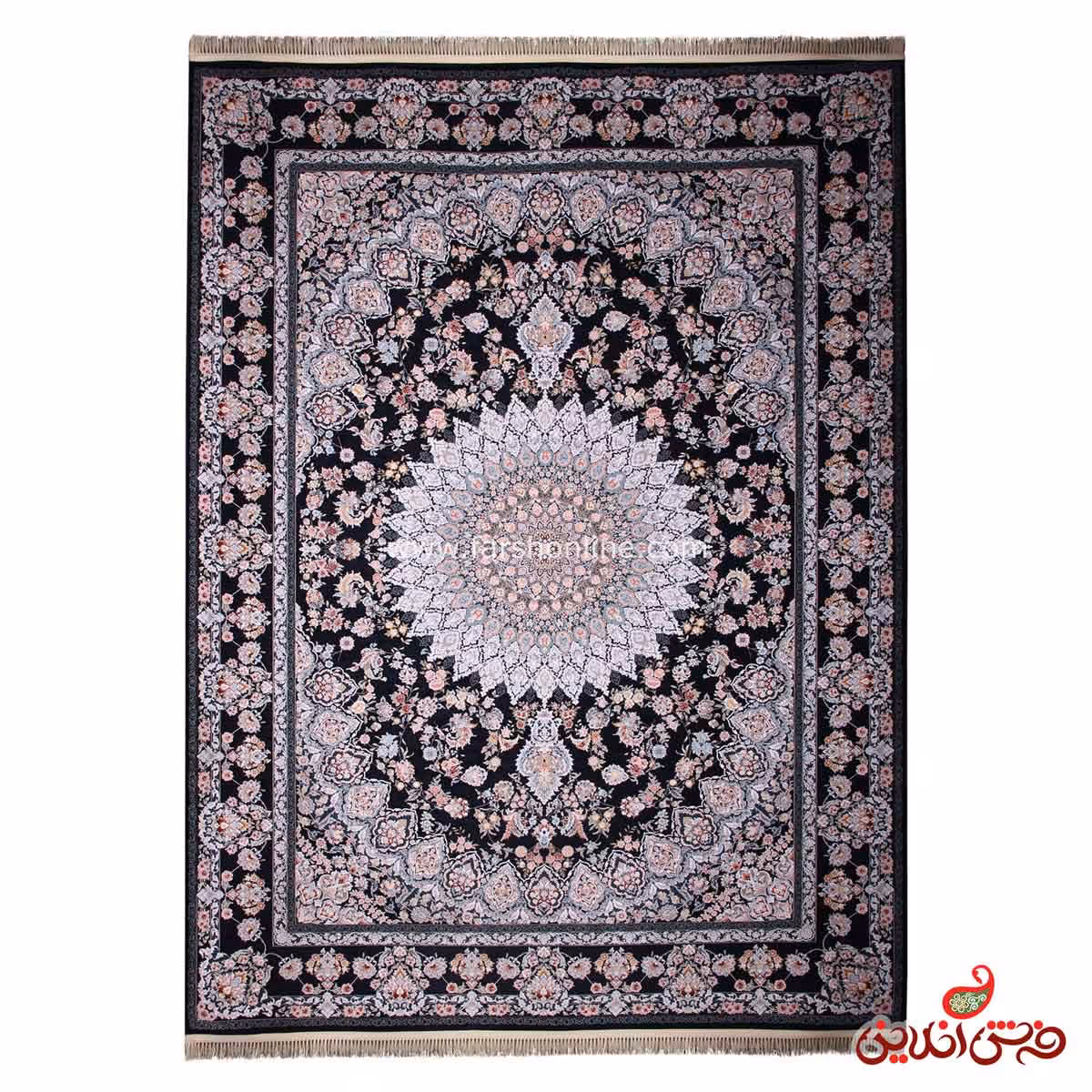 فرش ماشینی تهران طرح شمس سرمه ای