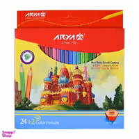 مداد رنگی 24 رنگ آریا طرح جعبه قصر مدل 3017