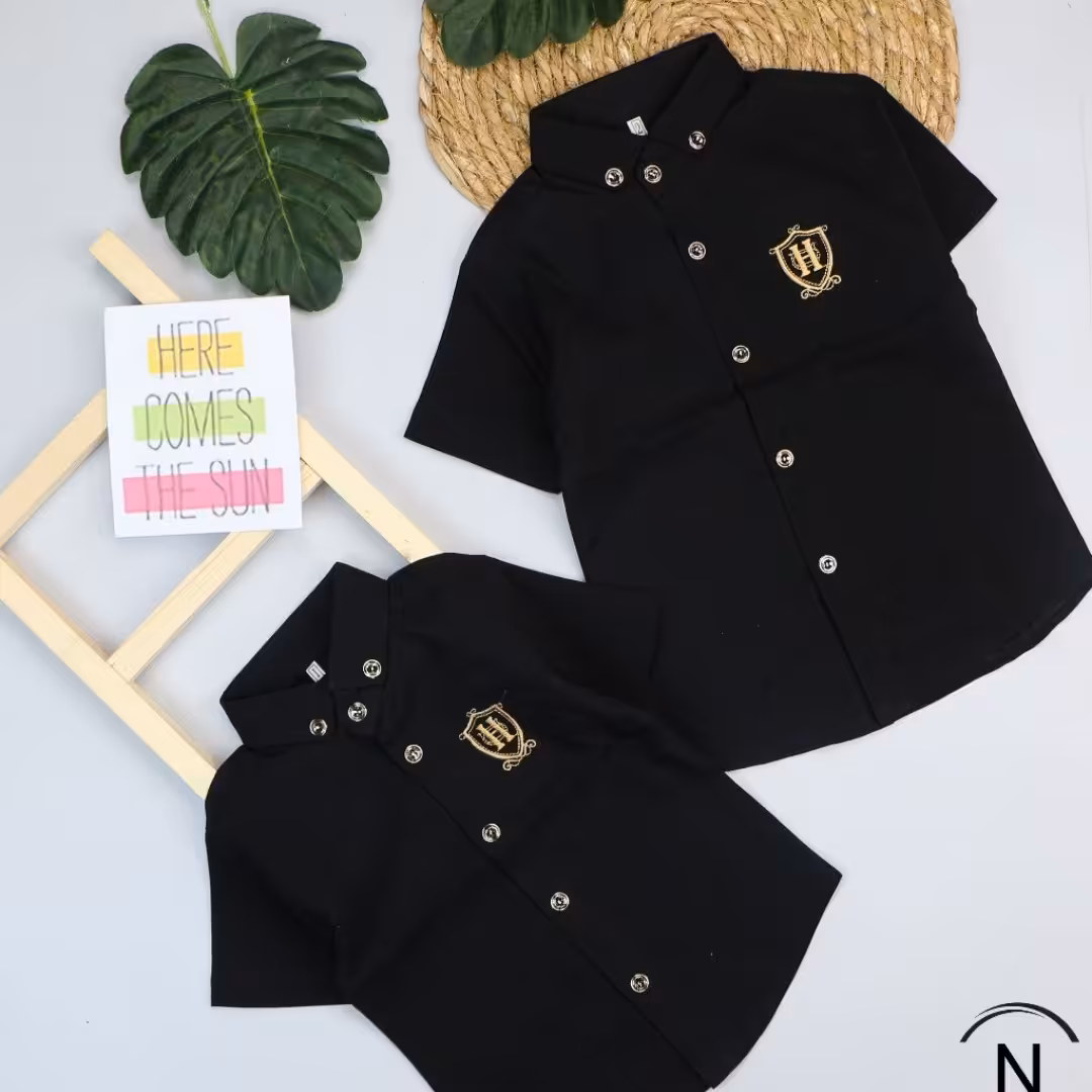 پیراهن مشکی پسرانه کتان کش تن خور دوخت عالی سایز 35تا50.   