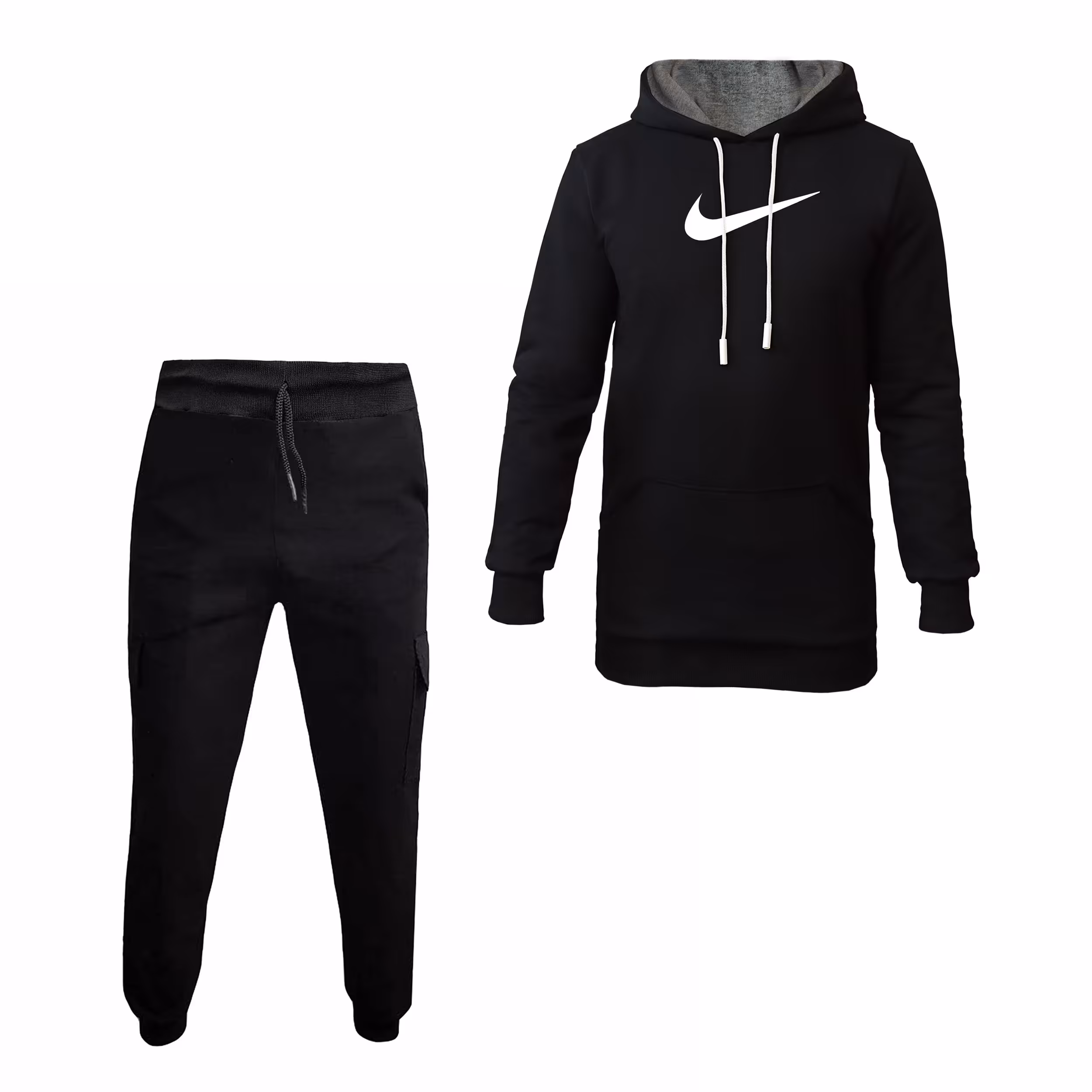 ست هودی کلاه دارمردانه طرح nike مدل f 4578