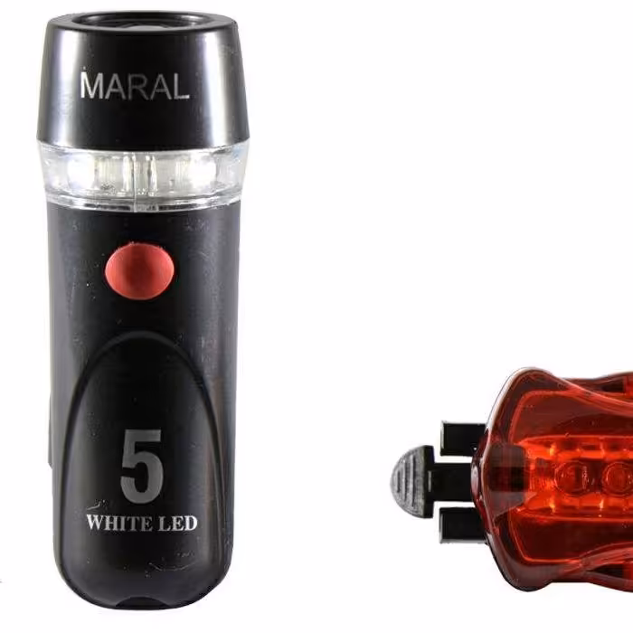 چراغ دوچرخه مارال مدل M01 همراه با 4 عدد باتری