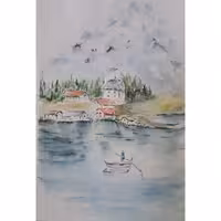 نقاشی کوه و رودخونه 