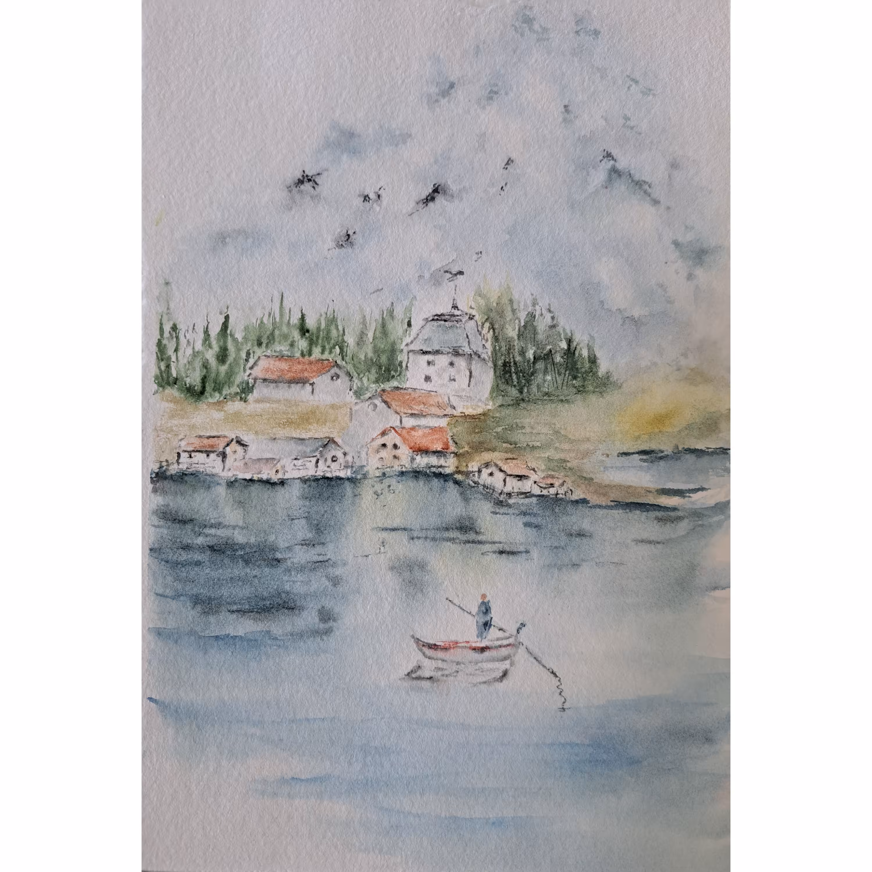 نقاشی کوه و رودخونه 