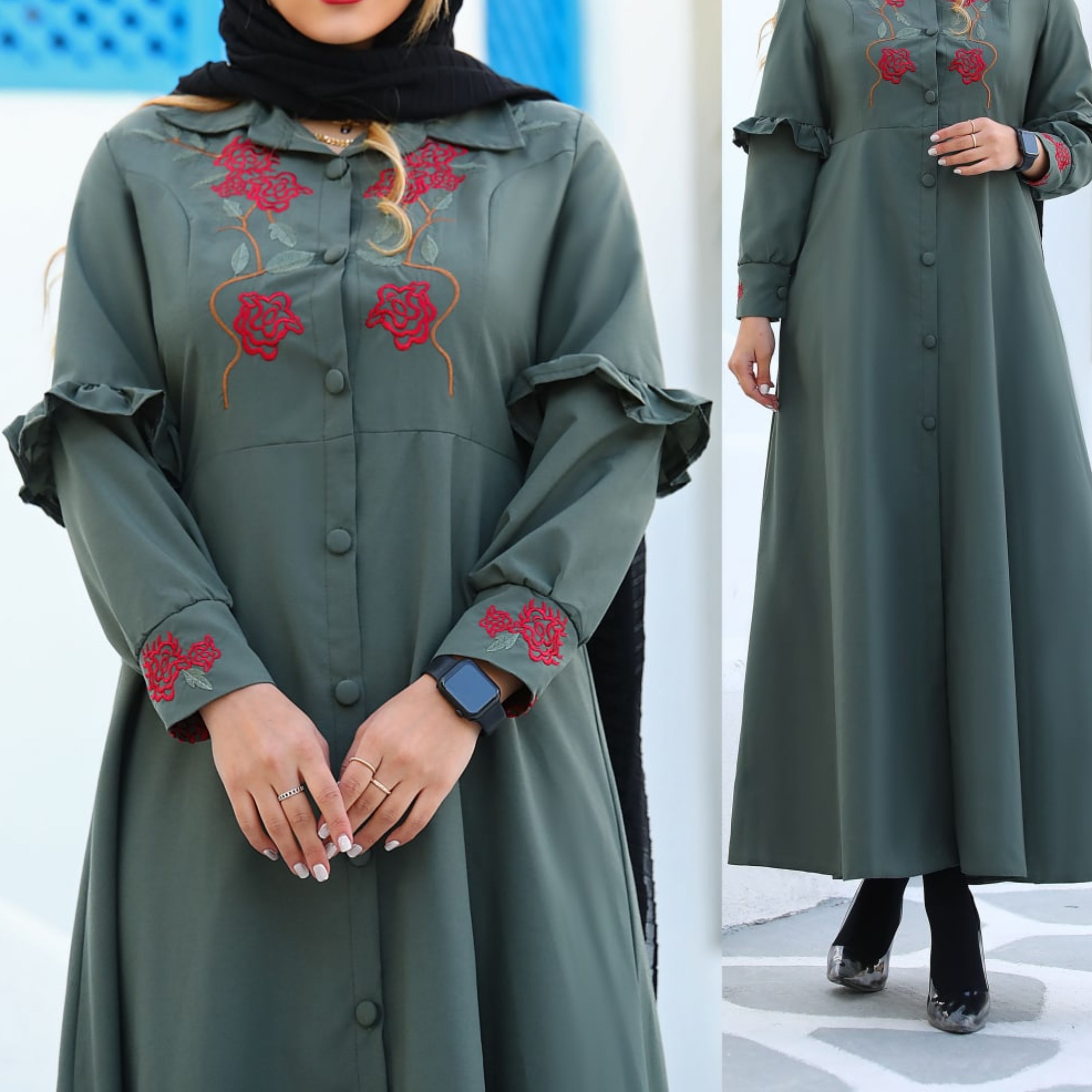 مانتو پیراهنی مدل دکمه دار (بسیار کاربرری)